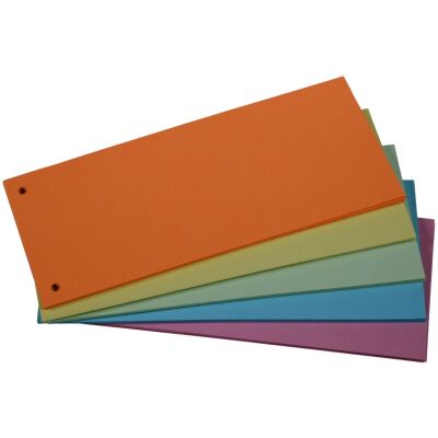 Trennstreifen, 10,5 x 24 cm, 190g/qm Karton, gelocht, 100 Stück