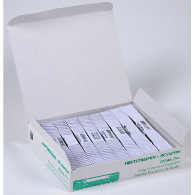 Heftstreifen kurz, Recycling-Karton, Metalldeckleiste, 200 Stück