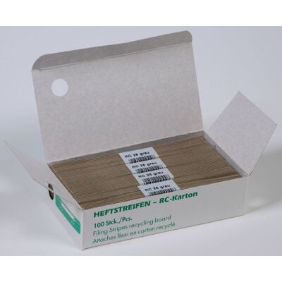 Heftstreifen kurz, Recycling-Karton,  Pappdeckleiste, 100 Stück