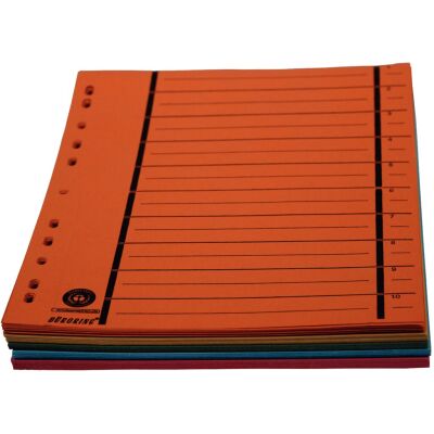 Trennblätter, DIN A4, vollfarbig, schwarzer Orgadruck, 100 Stück, RC Karton