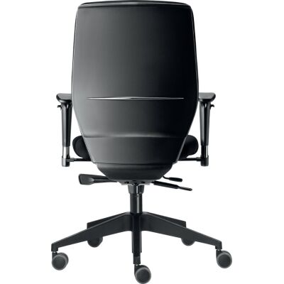 Bürodrehstuhl Office Basic, Armlehnen höhenverstellbar, Rückenlehne/Sitz gepolstert, Fußkreuz Kunststoff schwarz