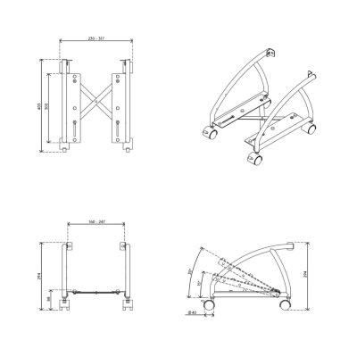 Computerhalterung Viewgo Fußboden 202, Lenkrollen, Conputerbreite bis 90-206 mm