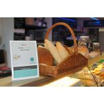 Tischaufsteller, elegantes Design, weiß