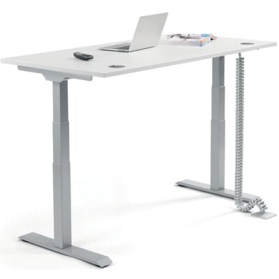 Schreibtisch FLEX MODUL, T-Fuß-Gestell in Alusilber, (H x B x T) 605 x 2000 x 800 mm