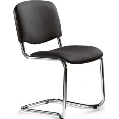 Besucherstuhl ISO, Freischwingergestell verchromt, Rückenlehe/Sitz gepolstert