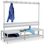 Garderobenbank, Stahlgestell, Buchenholzleisten, (H x B x...