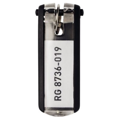 Schlüsselanhänger Key Clip, Kunststoff mit sichtbarem Beschriftungsschild, 6 Stück