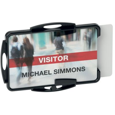 Ausweishalter für 1 Karte, offene Ausführung, aus recyceltem Kunststoff, für Hoch - oder Querformat, 10 Stück