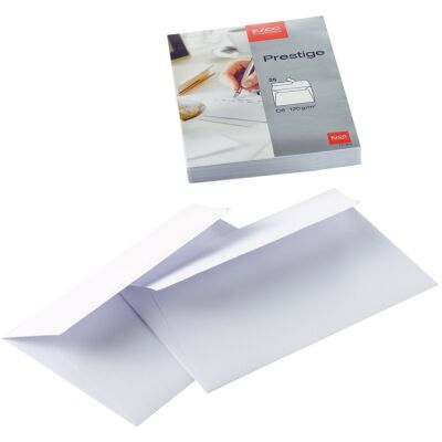 Briefumschlag DIN B6, ohne Fenster, haftklebend, weiß, 120g/qm, 25 Stück