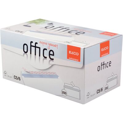 Briefumschlag, mit Fenster links, haftklebend, Längsseite offen, grauer Innendruck, FSC