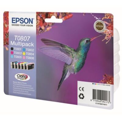 Tintenpatrone T0801, für Epson Drucker, ca. 300 Seiten, schwarz