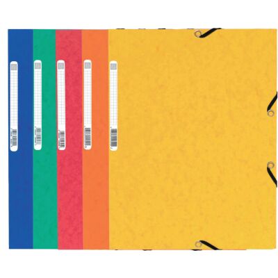 Sammelmappe, DIN A4, 3 Klappen, Gummizugband, Rückenetikett