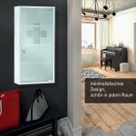 Verbandschrank Erste-Hilfe-Schrank, schwarz lackiertes...