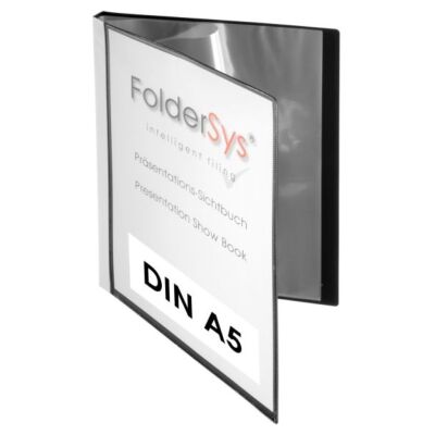 Sichtbuch, 10 Hüllen, Außentasche, Rückenschildtasche, Rücken 12 mm, 310 x 240 x 12 mm, schwarz