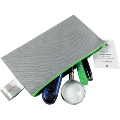Reißverschlussbeutel Non Woven, PP-Folie, opak grau