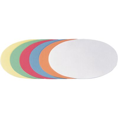 Moderationsovale 11 x 19 cm in 6 Farben sortiert, 130g/qm, 100 % Altpapier