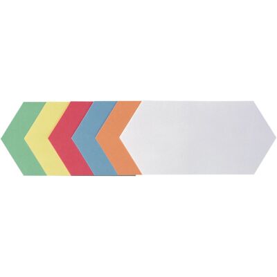 Moderationsrhomben 9,5 x 20,5 cm in 6 Farben sortiert, 130g/qm, 100 % Altpapier