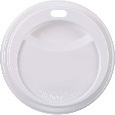 Deckel für Pappbecher, mit Öffnung, PS, weiß, 100 Stück