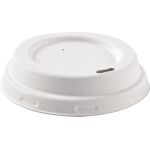 Bio Deckel für Trinkbecher, Zuckerrohr, weiß,...