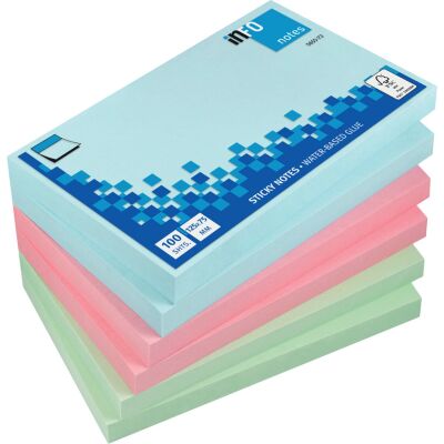 Haftnotiz, Recycling, Pastell Mix, grün, blau, rosa, 100 Blatt/Block