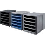 Schubladenbox SCHRANK-SET, DIN A4+, 5 Schubladen, offen,...