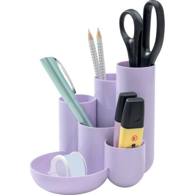 Schreibtischköcher CAMPUS mit 5 Röhren und 1 Kleinteile-Schale