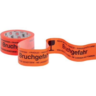 Signal-Klebeband PP "Bruchgefahr", 66 m x 50 mm