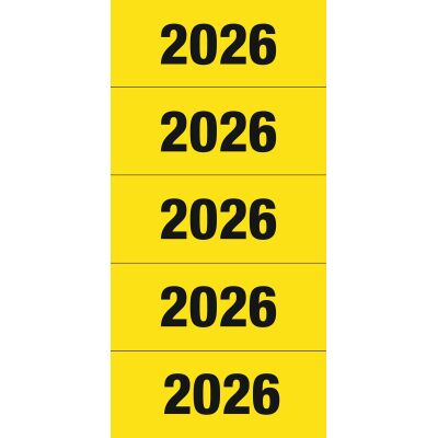 Jahreszahlen 2025 für Ordner, 60 x 26 mm, Papier matt, 100 Etiketten