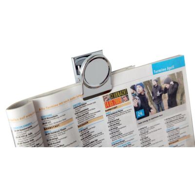 Magnetclip, silber, Haftkraft bis zu 26 Blatt DIN A4 in der Klammer (80g/qm)