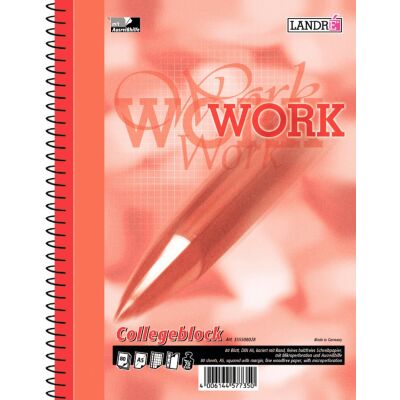 Collegeblock Work, 80 Blatt, 70g/qm, holzfrei, 4-fach Lochung, Microperforation