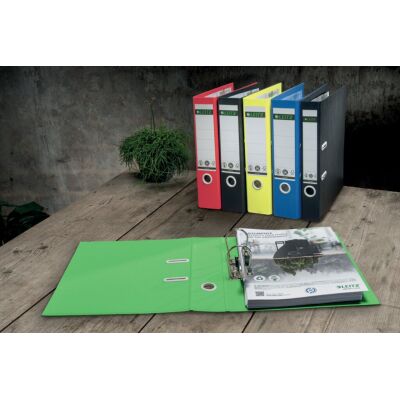 Ordner Recycle, DIN A4, 100% recycelte Graupappe (RC), 80 mm, breit, geklebtes Rückenschild, ohne Kantenschutz, 180° Ordner Präzisionsmechanik