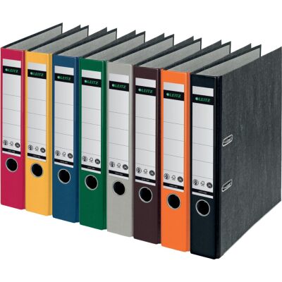 Ordner, DIN A4, Wolkenmarmor, 50 mm, schmal, geklebtes Rückenschild, 180° Ordner Präzisionsmechanik