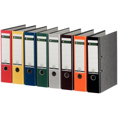 Ordner, DIN A4, Wolkenmarmor, 80 mm, breit, geklebtes Rückenschild, 180° Ordner Präzisionsmechanik