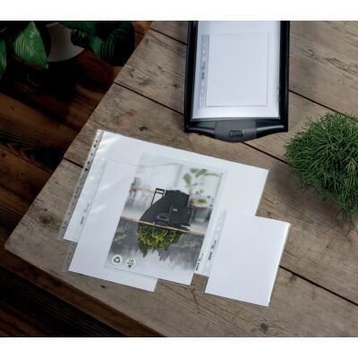 Sichthülle Recycle, DIN A4, farblos, PP-Folie, 140 my, Oberfläche genarbt