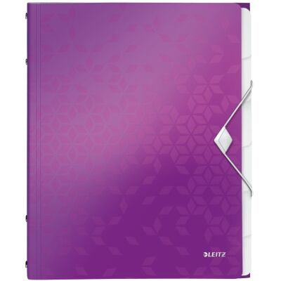 Ordnungsmappe WOW, DIN A4, 6 Fächer, 3 Klappen am Rückendeckel, Gummizug