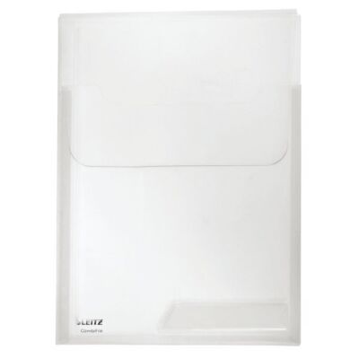 Prospekthülle CombiFile, DIN A4, farblos, PP-Folie, Oberfläche glatt, glasklar, oben/rechte Seite zu 5/6 offen