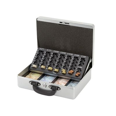 Geldkassette aus lakiertem Stahl, nahtlos gezogen, mit Zähleinsatz