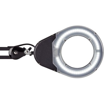 LED-Lupenleuchte MAULviso, Standfuß, Energieeffizienzklasse E, Lebensdauer Leuchtmittel 50.000 Stunden, 3-Dioptrien-Echtglas-Linse