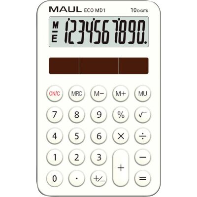 Taschenrechner ECO MD1, 10 Stellen, Solarbetrieb - keine Batterie, Gehäuse aus 60 % recyceltem Kunststoff