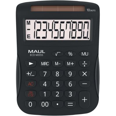 Tischrechner ECO MJ 555, 10-stellig, Solarbetrieb - keine Batterie, Gehäuse aus 60 % recyceltem Kunststoff