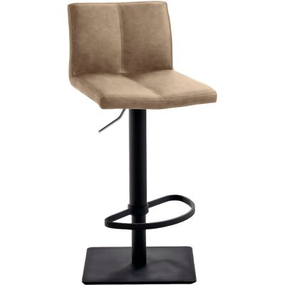 Bar-/Tresenhocker myTIMO 1285, Kunstleder, Steppnaht, gepolsterter Sitzschale, Vintage, Gestell schwarz