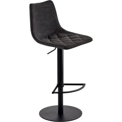 Bar-/Tresenhocker myDIEGO, Kunstleder, Rautensteppung, gepolsterte Sitzschale, Vintage, Gestell schwarz