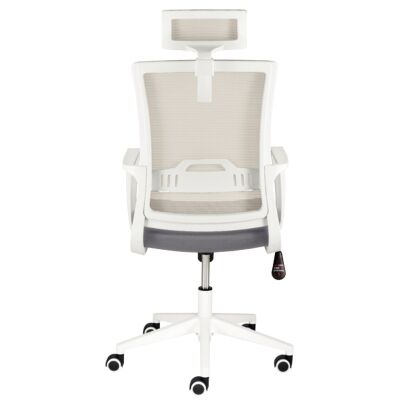 Bürodrehstuhl mySTUDIO, Armlehnen fixiert weiß, Fußkreuz Kunststoff weiß, Nutzergewicht bis 120 kg