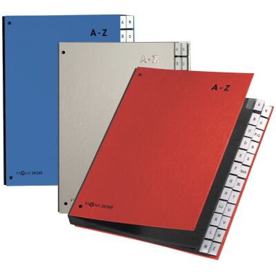 Pultordner, Tabe A-Z, 24 Fächer, DIN A4, Color Einband, Hartpappe, dehnbarer Rücken