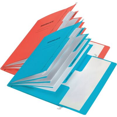 Personalakte DIN A4, Hängemappe, 5-teilig, 4 Fächer mit Heftmechanik und 3 Klappen, durchgefärbter Karton