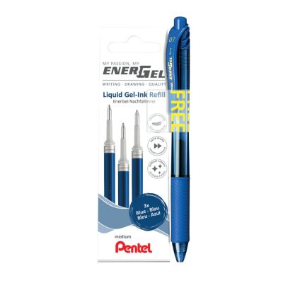 3er Set EnerGel Minen LR7 schwarz, plus 1 Stift BL107