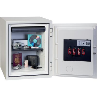 Feuerschutztresor Titan, elektrisches Schloss, weiß