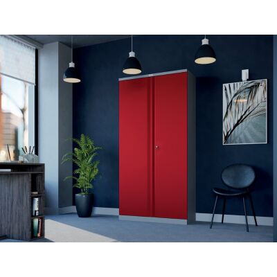 Stahlschrank, elektrisches Schloss, grau-blau