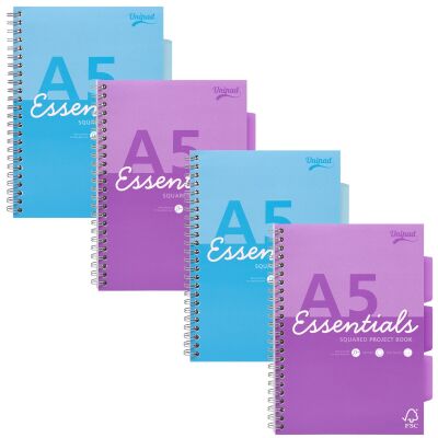 Pukka Essentials Organiserbook kariert, 100 Blatt, 5 Trennblätter