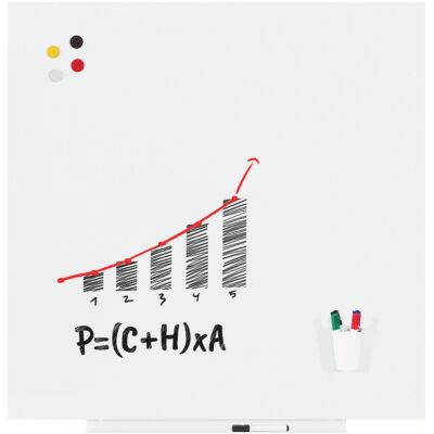 Whiteboard Skin Pro, rahmenlos, 100 cm Höhe, magnetische Befestigung